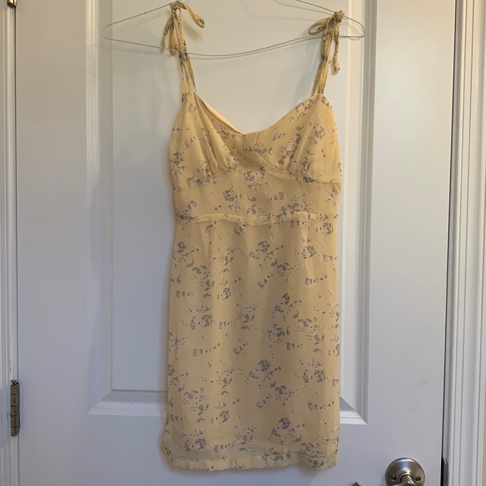 Yellow Floral Princess Polly Dress size US 4 with Tie straps.